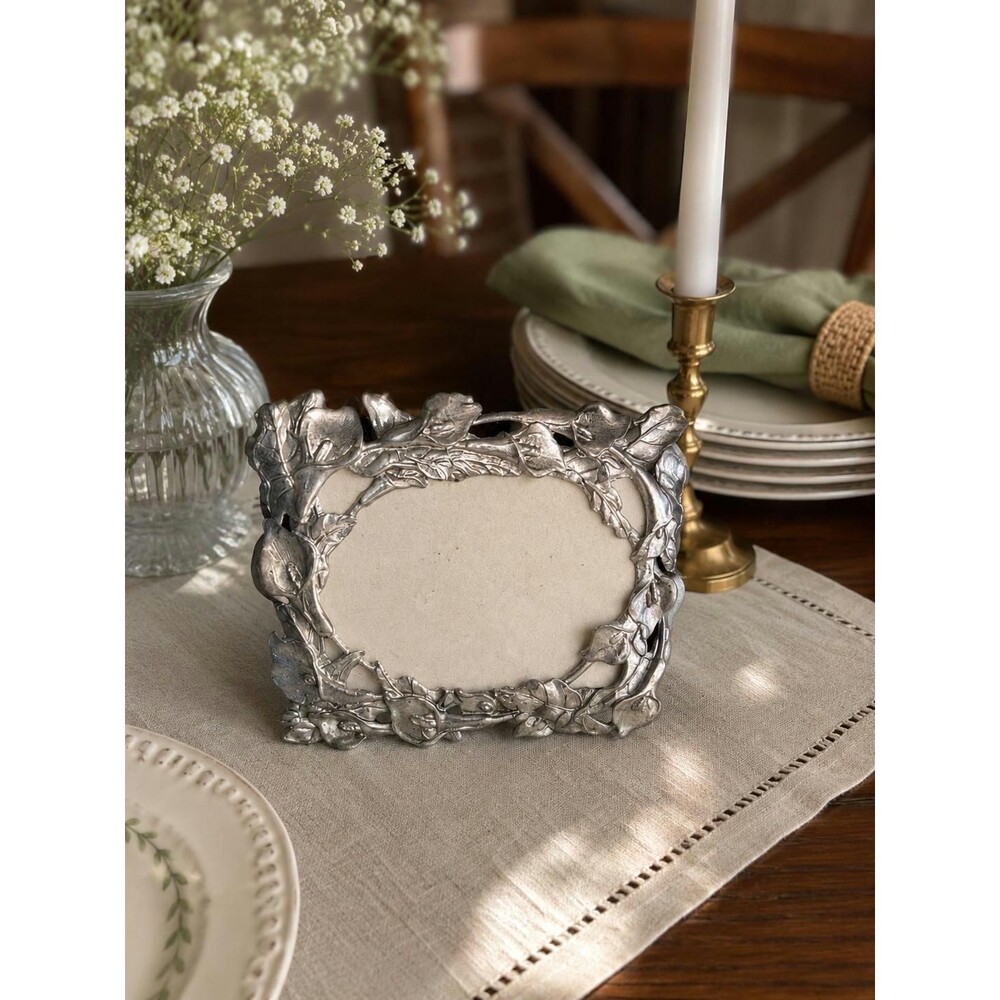 Vintage Arthur Court 1995 Cast Aluminum Picture Frame | Botanical Vine & Leaf Ph